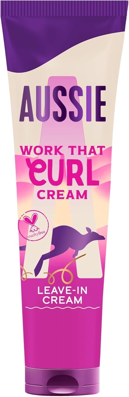 Aussie Work That Curl Cream 160 ml, Leave-In Cream to Define and Moisturize Curly and Wavy Hair, Softness and Hydration - Image 1