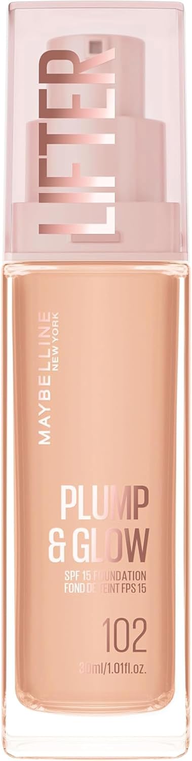 Maybelline New York Lifter Plump & Glow - Foundation - Plumps & Brightens Instantly - Even, Lifted & Radiant Finish - Shade 100 - 30ml - Image 1