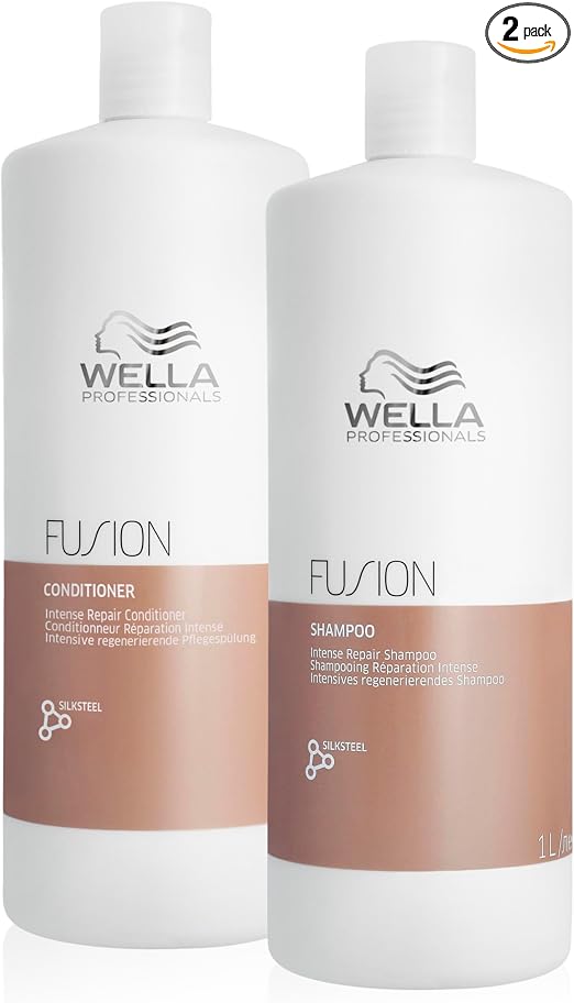 Wella Professionals Fusion Shampoing, Après-Shampoing et Masque Réparation Intense pour Cheveux Abîmés jusqu'à 95% plus Résistants à la Casse - Image 1