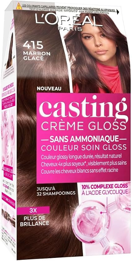 L'Oreal Paris Semi-Permanent Hair Colour Tone-on-Tone - Gloss Colour - Ammonia-Free - Casting Cream Gloss - Shade : Ice Brown (415) - Image 1
