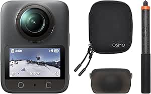 DJI Osmo 360 Raised View Bundle 360 Camera with 1 Inch 360° Imaging, 170° FOV, 360° Video in 8K Native, Sports Action Camera, Vlog