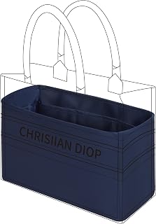 DGAZ Soie Organisateur de sac à main pour Dior Booktote Mini/S/M/L, Organisateur de sac à main et de fourre-tout de luxe (Medium, Bleu) - Image 1