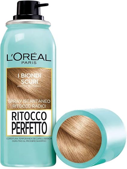 L'Oréal Paris Perfect Touch-Up Spray, Instant Spray for White Roots and Hair, Lasts up to 1 Shampoo, Dark Blonde 75 ml - Image 1