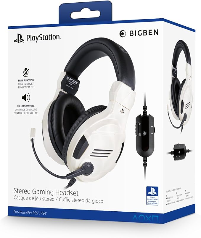 Casque Gaming Filaire stéréo, licencié Sony, pour PS4,PS5 (Blanc) - Image 1