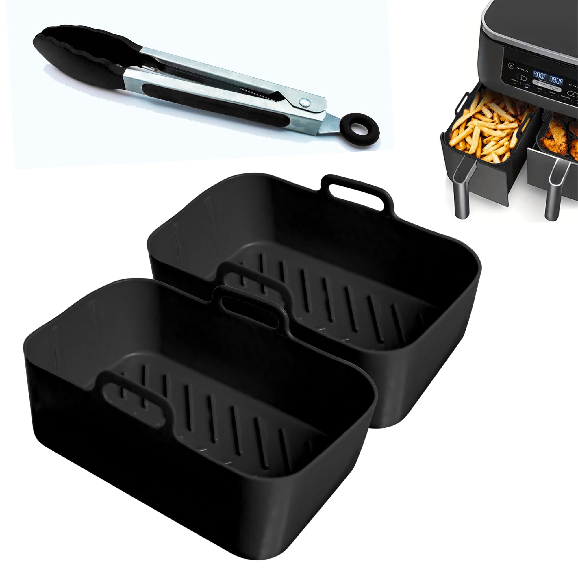 CERENE - Air Fryer Ninja Silicone Mould, Air Fryer Ninja Foodi AF400EU AF300EU Double Stack SL400EU, Airfryer Silicone Airfryer Pot Mould for Instant Pot Ultenic MasterPRO, Cecotec Cecofry - Image 1
