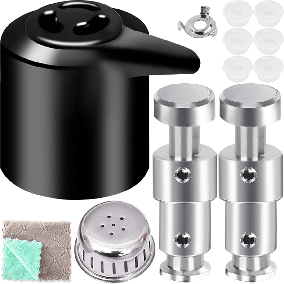Instant Pot Duo 3, 5, 6 QT, Duo Plus 3, 6 Quart (QT) Replacement Parts including Steam Release Handle, Floating Valve with Silicone Caps, Anti-Lock Shield