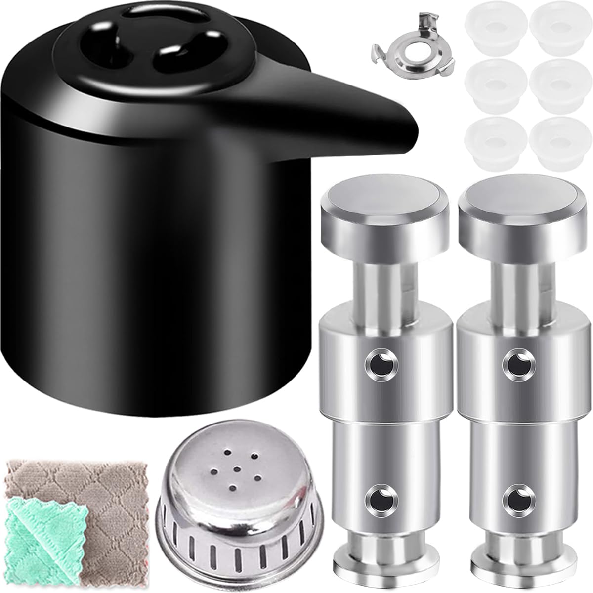 Instant Pot Duo 3, 5, 6 QT, Duo Plus 3, 6 Quart (QT) Replacement Parts including Steam Release Handle, Floating Valve with Silicone Caps, Anti-Lock Shield - Image 1