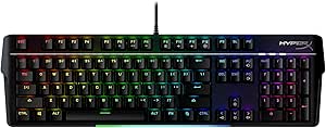 HyperX Alloy MKW100 Mechanical Gaming Keyboard, RGB Dynamic Lighting, Built-in Memory to Save Lighting Profiles, Dustproof Mechanical Switches, Brushed Aluminum Frame - Image 1