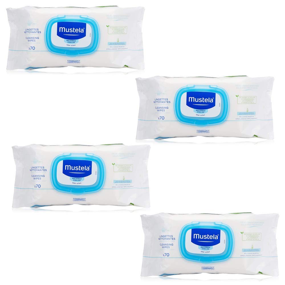 Mustela 4 packs of cleaning wipes 70 pieces - Image 1