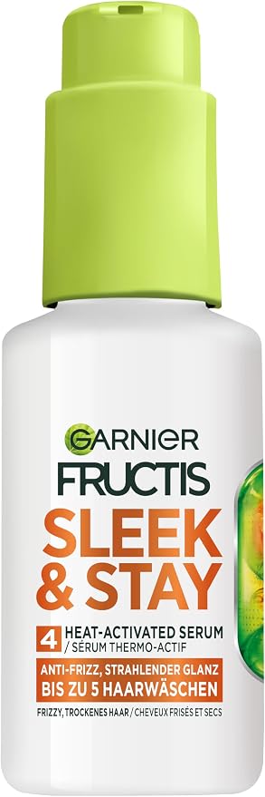 Garnier Fructis Sleek & Stay Heat-Activated Serum with Alpha Silanes for Dry Frizz Prone Hair 50ml - Image 1