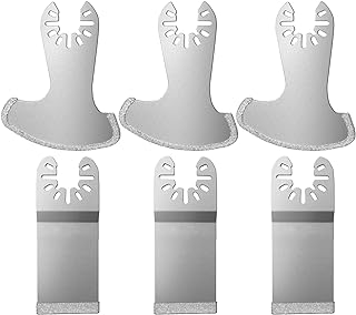 LEILUO Lames Multi-Outils Oscillantes 6 Pièces Kit de Lames Multitool Diamant pour le Dégagement de Joint Convient à DeWalt Milwaukee Makita Ryobi et Plus Encore… - Image 1