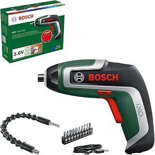 Bosch Visseuse sans fil compacte IXO Flexi Set (pour vissage flexible ; 7ème génération ; 3,6V ; 2,0Ah ; avec extension flexible et câble micro USB ; pliable à 180° ; 10 embouts) - Image 1