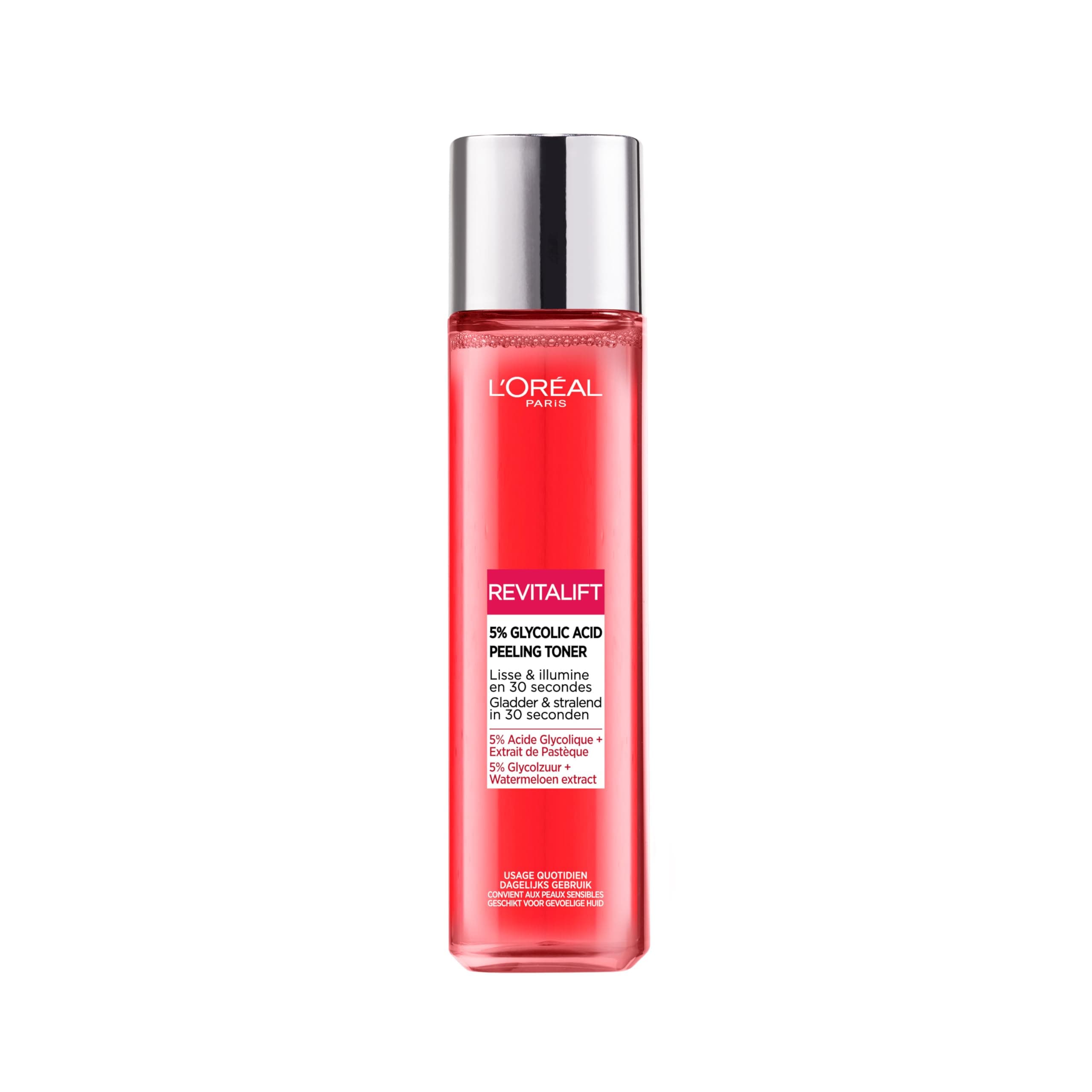 L'Oréal Paris - Smoothing and Exfoliating Facial Peeling Lotion - Removes Blackheads, Enlarged Pores & Blemishes - Glycolic Acid 5% - Revitalift Toner Peeling - 180ml