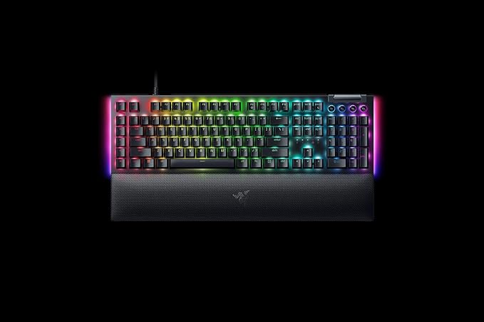 Razer BlackWidow V4 (Green Switch) - Mechanical Gaming Keyboard - Razer Snap Tap (Click Mechanical Switches, 6 Macro Keys, ABS Doublehot Keys, RGB Chrome) QWERTZ German Layout | Black - Image 1