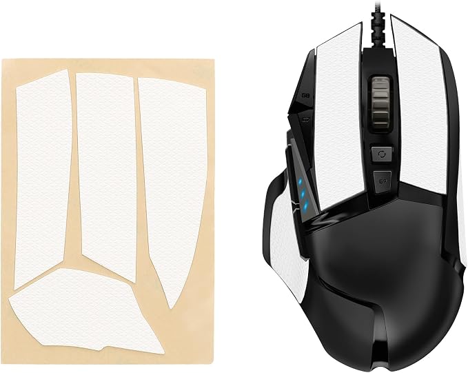 kwmobile Non-Slip Tape Compatible with Logitech G502 Non-Slip Tape - PU Leather Band for Gaming Mouse - White - Image 1
