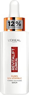L'Oréal Paris Pures Sérum 12% vitamine C pour femme : amélioration du teint avec 12% de vitamine C pure + vitamine E + acide salicylique Revitalift Clinical 1 x 30 ml - Image 1