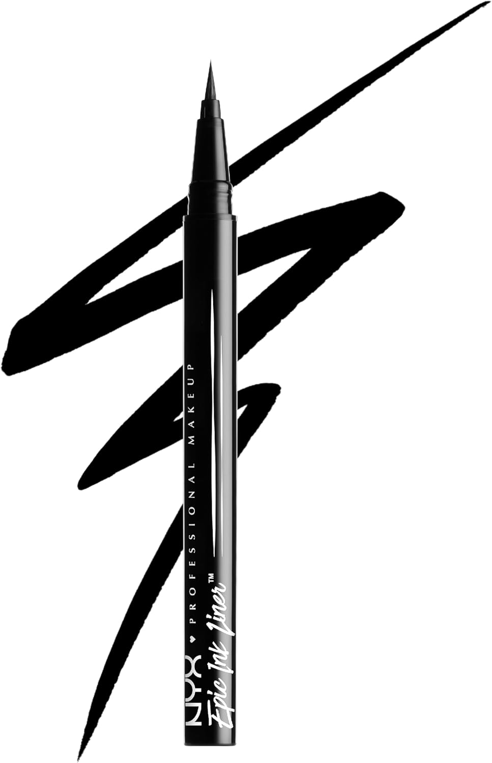 NYX Professional Makeup - Eyeliner Feutre - Waterproof - Tracé Précis - Couleur Intense Tenue Longue Durée - Embout Ultra-Précis - Formule Vegan - Epic Ink Liner - Teinte : Black (01) - Image 1