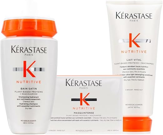 Kerastase Nutritive Bain Satin 250ml Intense Mask 200ml Vital Milk 200ml - Image 1