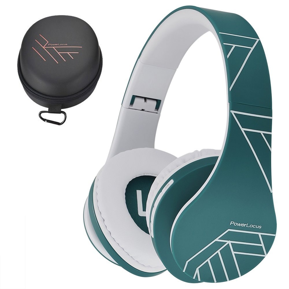 PowerLocus Bluetooth Headphones, Foldable Wireless Wired Stereo Audio Headset with Built-in Microphone, Micro SD/TF, FM for iPhone/Wiko/Samsung/iPad/PC (Blue) - Image 1