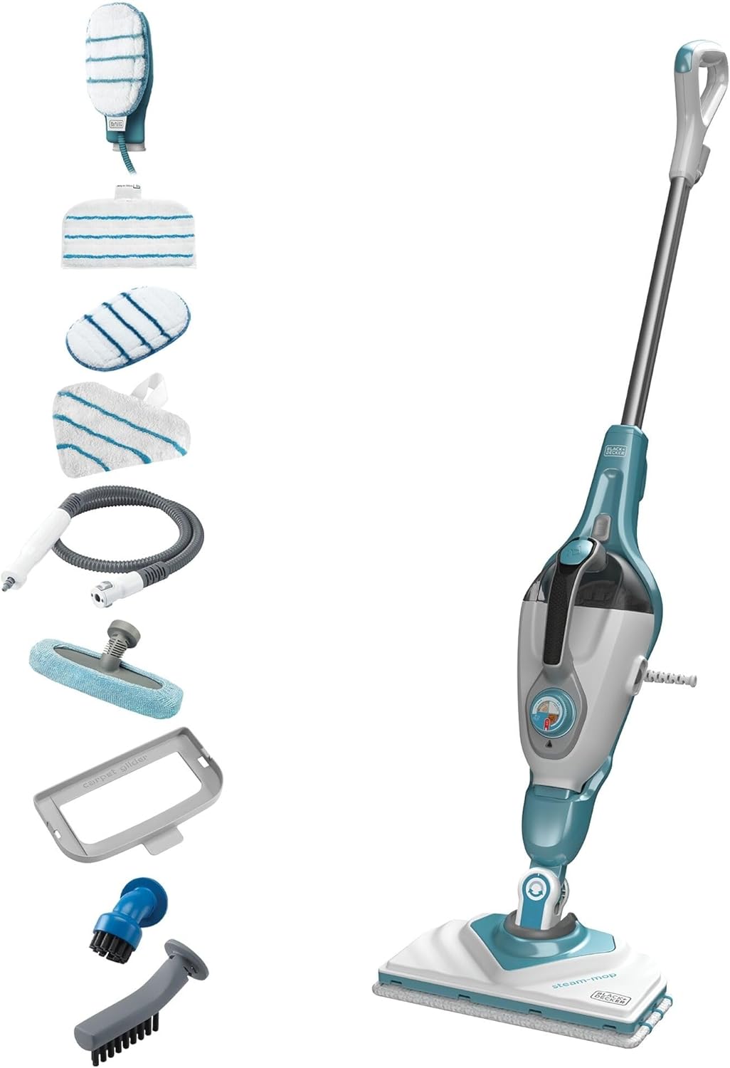 BLACK AND DECKER - Balai Vapeur avec Nettoyeur à Main et Gant STEAMITT - 11 Accessoires - Multifonctions 1600W - Temps de Chauffe 13,87 sec - Réservoir 500 ml - Nettoyage Parfait - BHSM166DSM-QS - Image 1