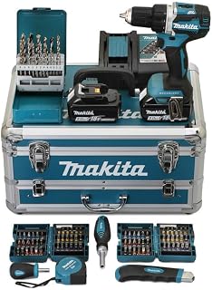 Makita Perceuse visseuse 54nm bl1850x2 + 96 pièces bit set - makita - ddf484rtx6 - Image 1