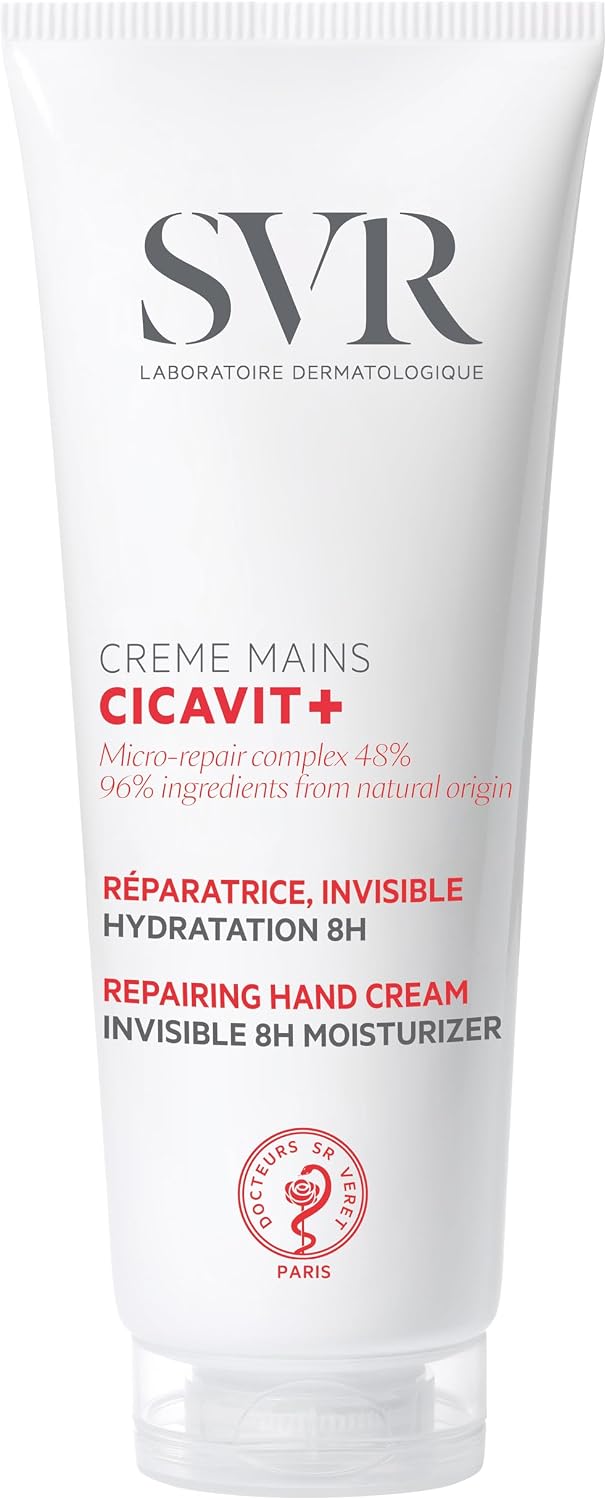 SVR – Cicavit+ Crème Mains – Gamme Cicavit+ – Réparation intense & protection 8 h – Pour mains très sèches, abîmées – Beurre/coco, polysaccharides, prébiotiques – 75 g - Image 1