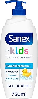 SANEX - Gel Douche Derma Care Kids Pompe - 12h d'hydratation - Peaux Délicates - Enfant - 700ml - Image 1