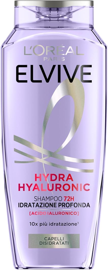 L'Oreal Elvive Moisturizing Shampoo for Dry & Dull, Shiny, Voluminous & Light Hair, Up To 72 Hours of Hydration, Enriched With Pure Hyaluronic Acid, Hydra - Image 1