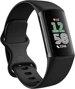 Fitbit Google Charge 6 Activity Tracker with 6-Month Premium Membership Included, 7-Day Battery Life and Google Wallet and Google Maps
