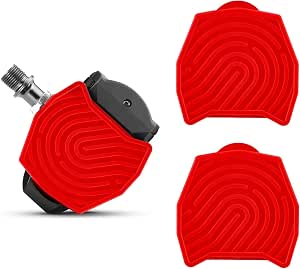 2pcs Replacement Pedal Converter for Peloton Bike and Bike+, Flat Pedal Converter without Clip for Regular Shoes, Exercise Bike Accessories (Red) - Image 1