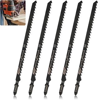 Lames de scie sauteuse T744D Professionnelles de 180 mm SRLWMYI 5pcs Lame scie sauteuse Speed, pour Bois tendre matériaux épais Accessoire Les Tubes en Plastique, Compatible avec Bosch, Metabo etc - Image 1