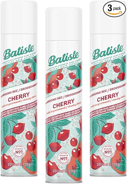 Batiste Original Dry Shampoo – Long-Lasting Refreshes Hair and Provides Volume – Cherry Scent – Pack of 3 x 200 ml - Image 1