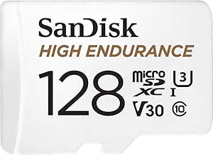 SanDisk 128GB High Endurance microSDXC Card for IP Cameras and Dash Cams + SD Adapter Up to 10,000 Hours of Full HD/4K Video up to 100MB/s UHS-I Class 10 U3 V30 - Image 1