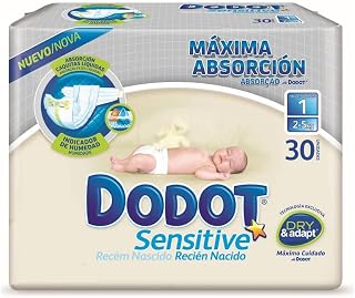 Lot de 4 paquets de 30 couches (120 couches) Dodot Sensitive Taille 1 - Image 1