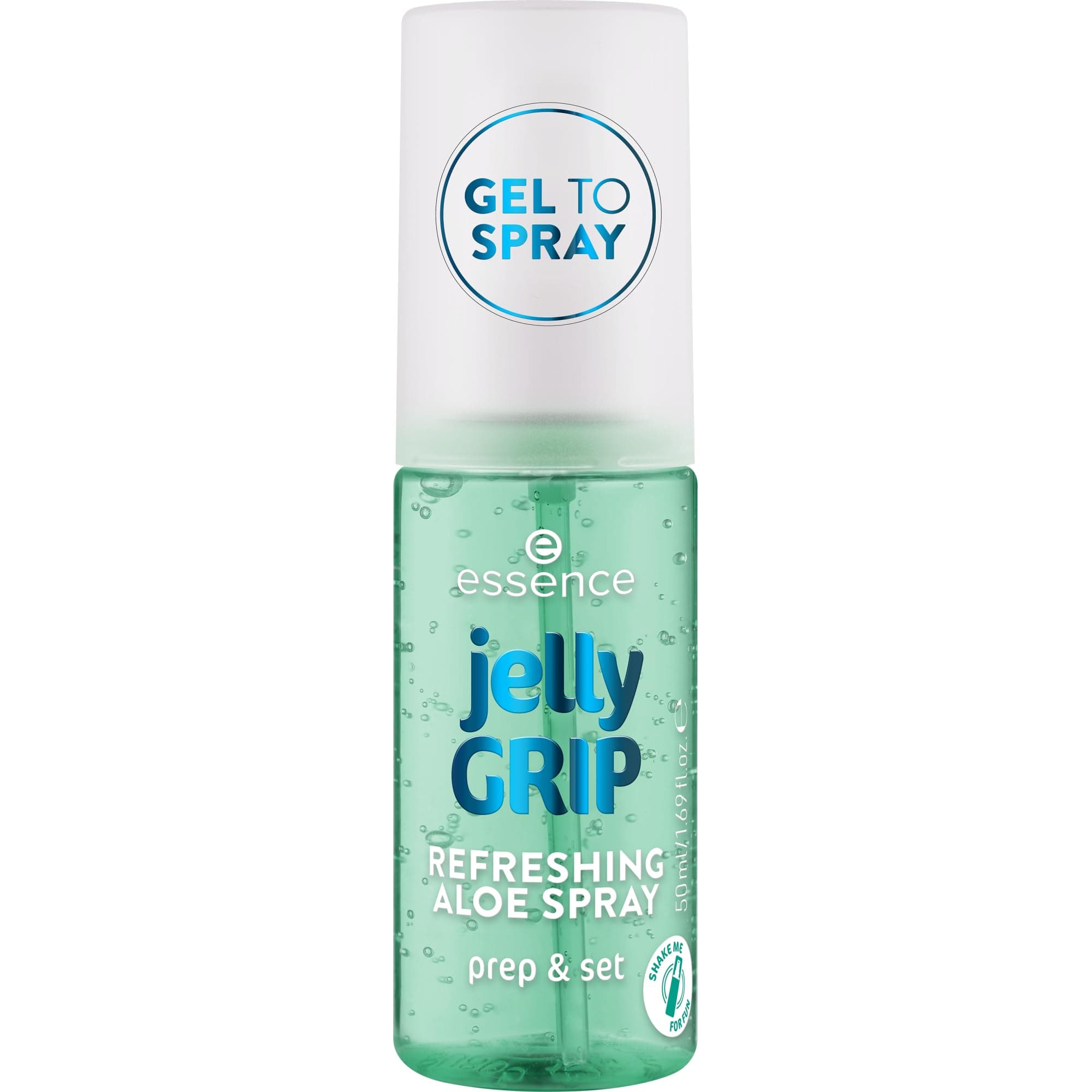 essence Jelly Grip ReFRESHING ALOE SPRAY, Moisturizer, Gel-to-Mist Texture, Aloe Vera, Prepare, Fix or Refreshe, 50 ml