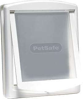 PetSafe - Original Porte pour Animaux de Compagnie de 2 Options de Fermeture - Installation Rapide, Adaptation Facile, Chatière pour Tous Les Animaux - Blanc, Grand