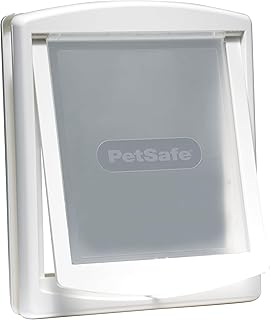 PetSafe - Original Porte pour Animaux de Compagnie de 2 Options de Fermeture - Installation Rapide, Adaptation Facile, Chatière pour Tous Les Animaux - Blanc, Grand - Image 1