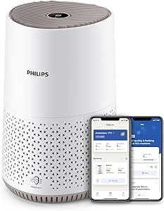 Philips 600 Series Air Purifier, Ultra-Quiet and Energy-Saving, Efficient Against Allergies, HEPA Filter Removes 99.97% of Pollutants, Up to 44 m², App Control, White (AC0650/10) - Image 1