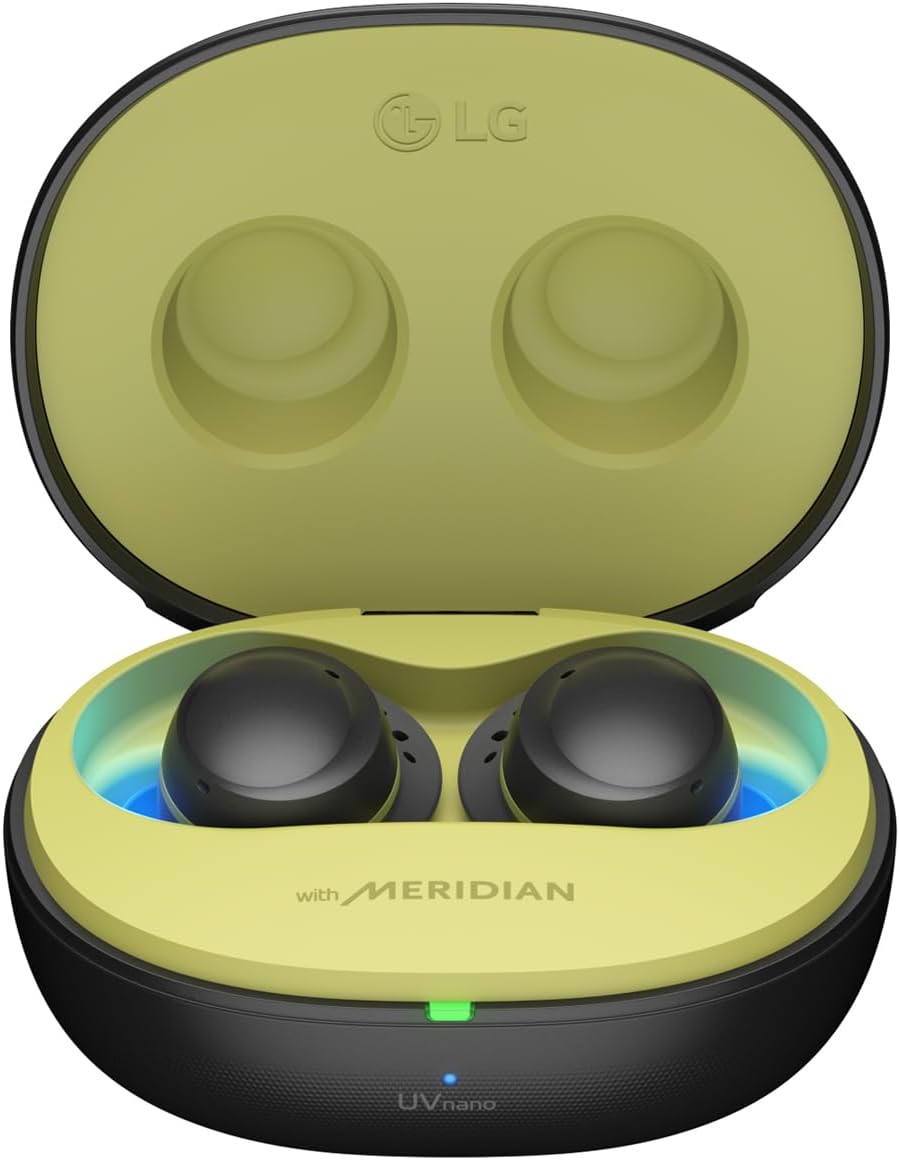 LG Écouteurs Bluetooth Intra-Auriculaires Tone Free Fit DTF7Q avec Technologie sonore Meridian, ANC (réduction Active de Bruit) et UVnano+, Couleur Noire. - Image 1
