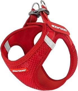 Small Dog Harness - FORMFIT Lightweight Adjustable 3D Breathable Mesh Harness with Reflective Strips and Metal Rings for Puppies and Small Dogs (2XS, Red)