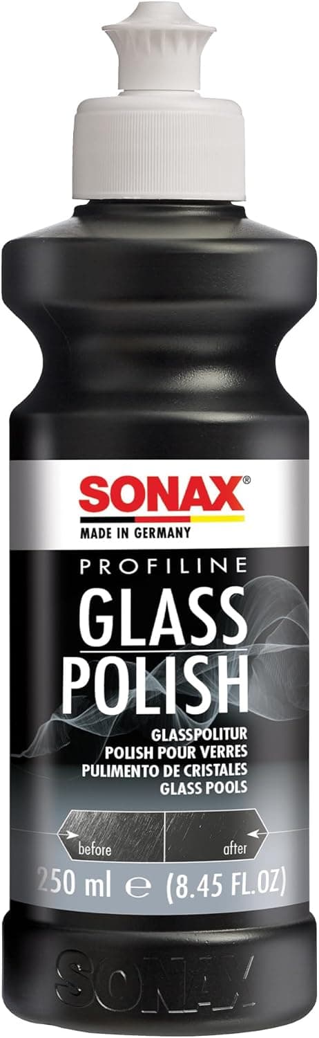 SONAX PROFILINE Glass Polish (250 ml) polish sans silicone pour éliminer micro rayures et taches sur vitres automobiles | Réf: 02731410