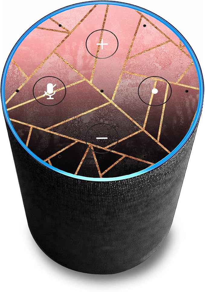 Head Case Designs sous Licence Officielle Elisabeth Fredriksson Rose Et Noir Paillettes Vinyle Autocollant Peau Compatible avec Amazon Echo (2nd Gen) - Peau Uniquement Echo (2nd Gen) n'est Pas Inclus - Image 1