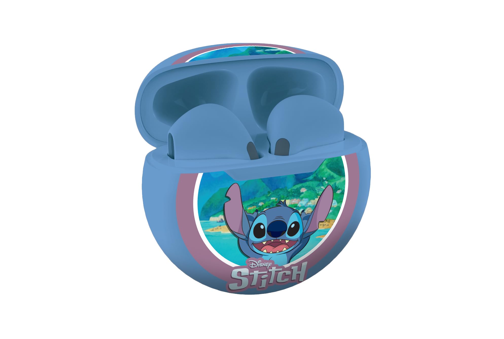 Lexibook, Disney Stitch, Wireless Stereo Headphones, High Quality Sound, Built-in Microphone, Touch Controls, Charging Box, Sound Limited to 85 DB, Blue, HPBT05D - Image 1