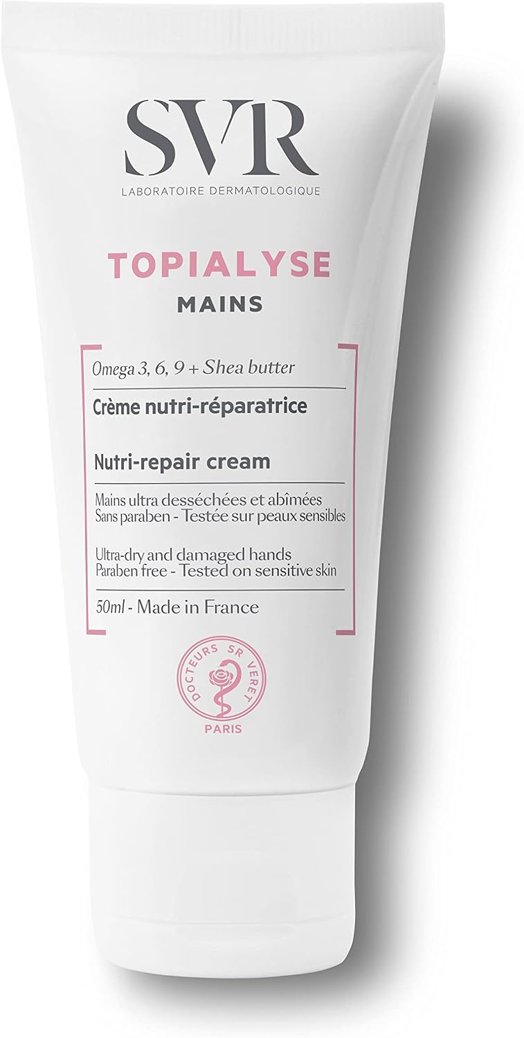 SVR - Topialyse Mains - Crème nutri-réparatrice mains très sèches et abîmées - Omégas 3-6-9, beurre de karité - Texture non grasse - 50 ml - Image 1
