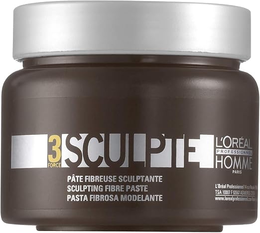 L'Oréal Professionnel Man, Sculpt Fiber Paste, Strength 3, Flexible & Repositionable Binding, No Card Effect, Non-Greasy & Non-Sticky, Easy to Model, Messy & Natural Styled Looks, 150 ml - Image 1