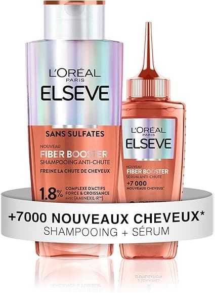 L'OREAL PARIS Elseve Fiber Booster – Anti-Hair Loss Duo – Stimulates Growth* – Increases Hair Density – Men & Women – Sulphate-free Shampoo + Growth Serum