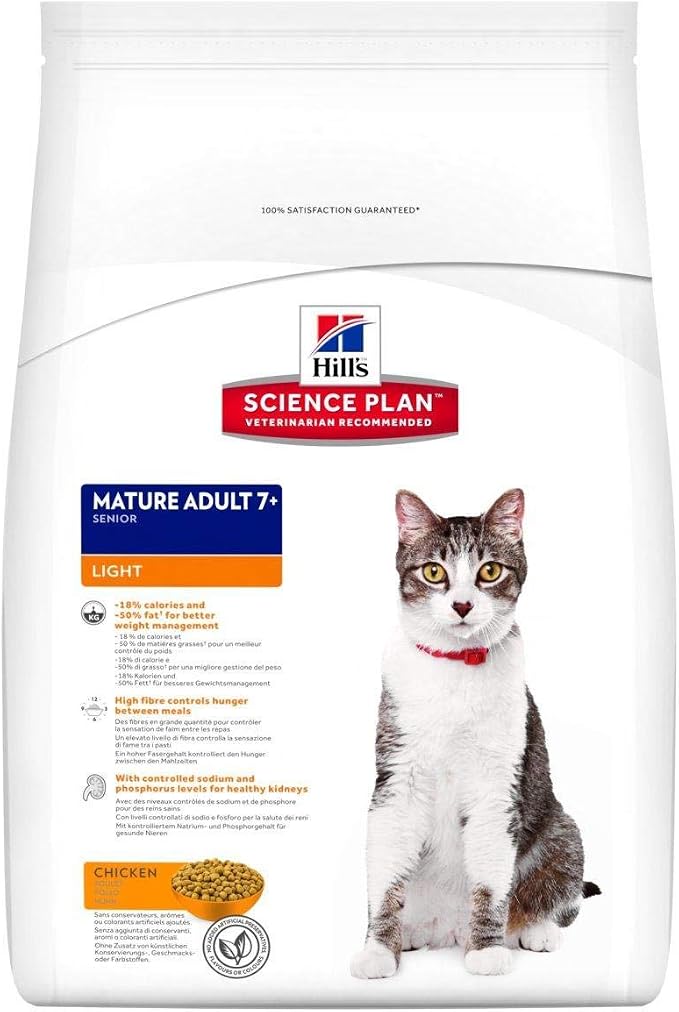 Poulet Hills Science Plan Feline Adulte d'âge mûr 7+ Lumière 1,5 kg - Image 1