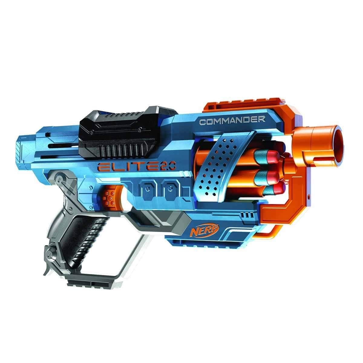 Hasbro Nerf Elite 2.0, Commander RD-6, Foam Dart Blaster with Rotating Barrel and 12 Darts, Toy for Kids, Girls and Boys from 8 Years Old Outdoor Games - Image 1