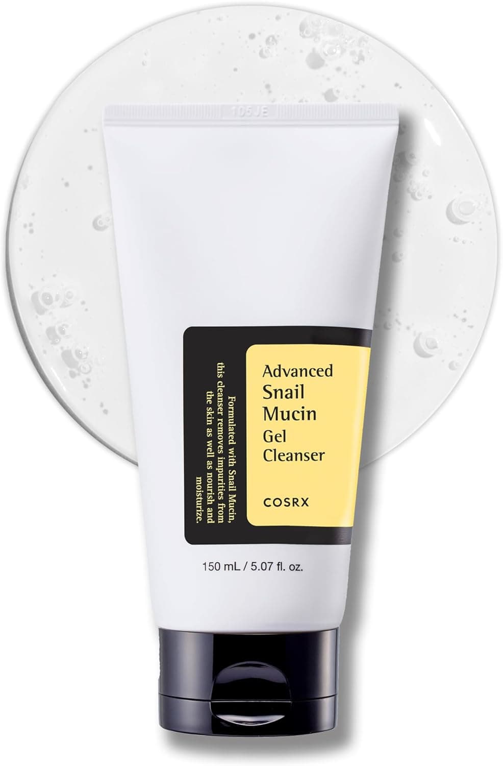 COSRX Advanced Snail Mucin Gel Cleanser, 150 mL | Gel nettoyant quotidien riche pour peau sèche et sensible | Soin de la peau coréen, non testé sur les animaux, sans parabènes, Korean Skincare