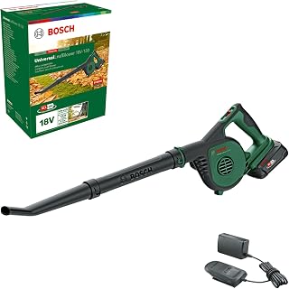 Souffleur de Feuilles sans Fil Bosch - UniversalLeafBlower 18V-130 (pour le Nettoyage Rapide et Facile des Jardins, Allées et Terrasses ; Système 18V ; 1 Batterie 2,5 Ah et Chargeur) - Image 1